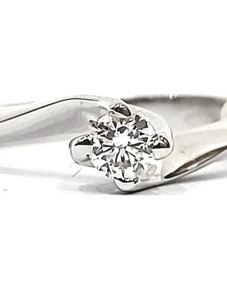 Anello solitario Valentino Oro Bianco Diamante