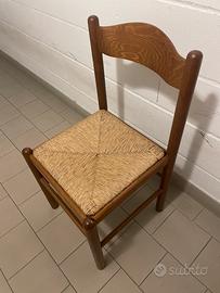 Sedia legno con seduta in paglia