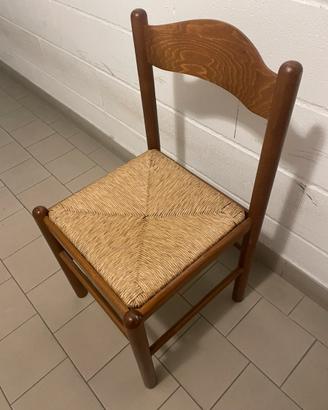 Sedia legno con seduta in paglia