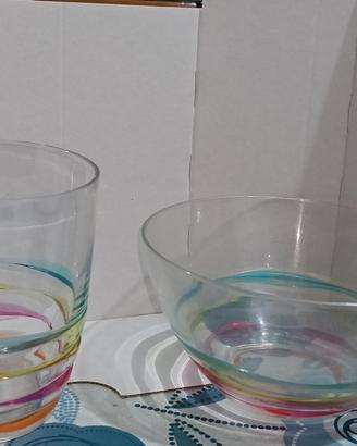 set da 6 bicchieri più ciotola 