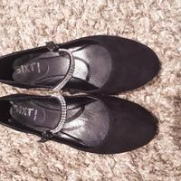 Ballerine camoscio nero con strass