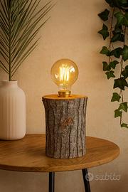 Lampada da comodino in legno naturale - EdisonLamp