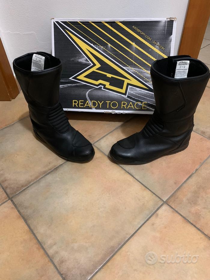 stivali moto uomo neri in pelle. AXO RH3 BOOTS. Tg 45. Usati