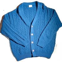 Cardigan Stefanel Basic donna blu cotone treccia S