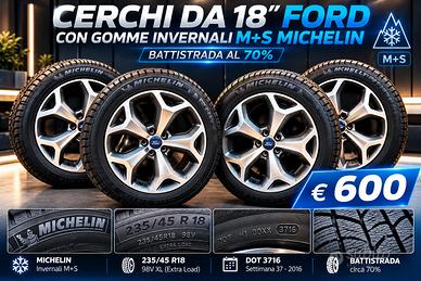 4 CERCHI FORD 18” + GOMME MICHELIN INVERNALI M+S