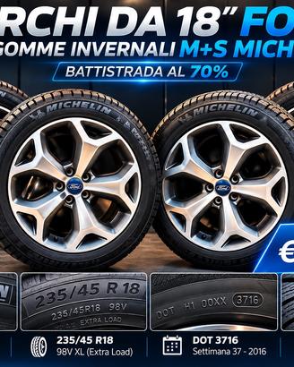 4 CERCHI FORD 18” + GOMME MICHELIN INVERNALI M+S