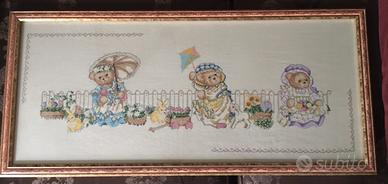 Quadro punto croce 35x76 incorniciato