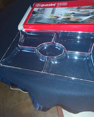 antipastiera Guzzini plastica trasparente vintage 