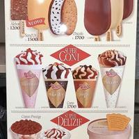 Tabella gelati in lire anno 1996