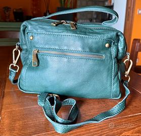 Borsa verde in pelle