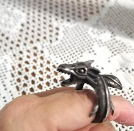 Anello argento 925 con effige drago