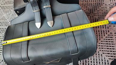 Borse laterali moto nere -stile custom 