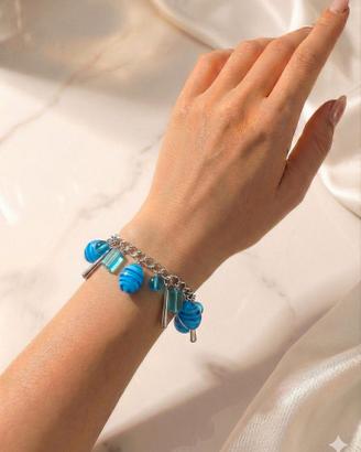 Bracciale Charm pendenti Azzurro Mare 