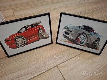 Alfa Romeo disegni in cornice