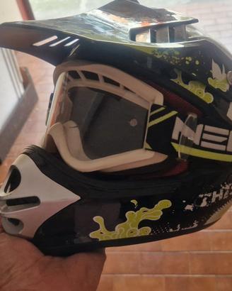 casco piu mascherina moto cross