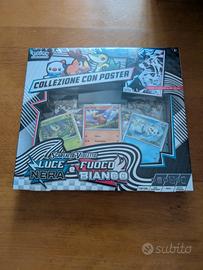 collezione con poster luce nera e fuoco bianco 