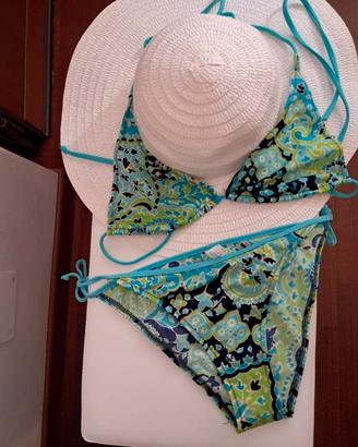 Bikini a triangolo fantasia Paisley, nuovo, 46