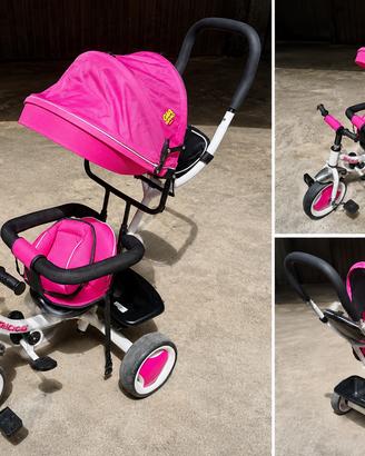 Triciclo evolutivo bimba con maniglione e cappotti