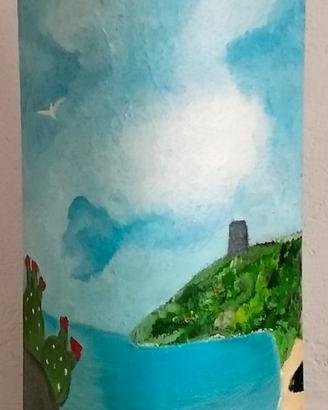 Tegole dipinte a mano.