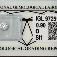 0.90 D SI1 Diamante NATURALE Brillante Sconto -65%