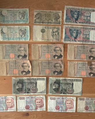 Collezione banconote vecchie Lire Italiane
