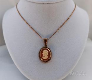 Catenina con ciondolo a cammeo in argento 925