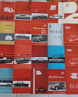 Manuali per auto e trattori d’epoca Fiat, Lancia,