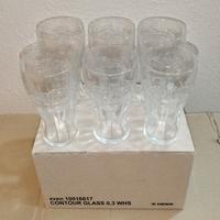 Set Completo 6 Bicchieri di Vetro Coca Cola Nuovi