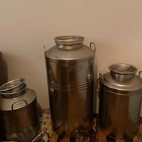 Fusto contenitore olio in acciaio inox
