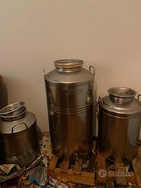 Fusto contenitore olio in acciaio inox