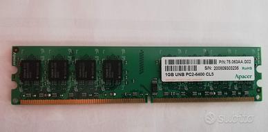 RAM Apacer DDR2 1GB PC-6400 800Mhz