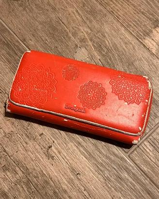 Portafoglio Desigual arancione grande con zip