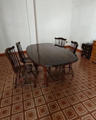 Tavolo ovale in legno a ribalta (salvaspazio)