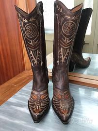 Stivali donna texani nuovi vera pelle marca Kobra
