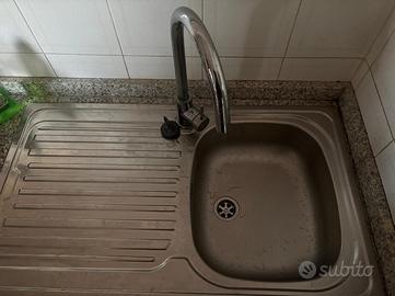 lavello cucina incasso acciaio inox con miscelator