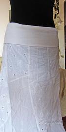Gonna bianca effetto sangallo