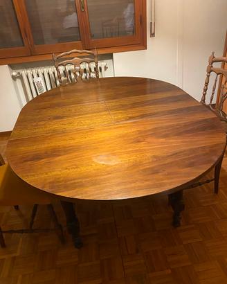 Tavolo tondo allungabile con 4 sedie