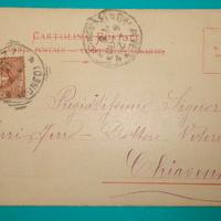 SPECIALE CARTOLINA POSTALE - AFFRANCATA  2 CENT.