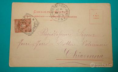 SPECIALE CARTOLINA POSTALE - AFFRANCATA  2 CENT.