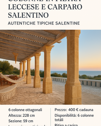Colonne ottagonali autentiche salentine