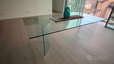 Tavolo design FIAM in cristallo – 200x100 cm