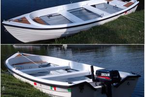 BARCA 5 mt in VETRORESINA con MOTORE 4 cv