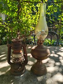 2 Lampade / Lanterne a Petrolio d'Epoca