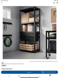 scaffale profondi in metallo nero 