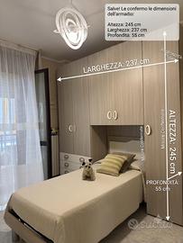 Cameretta completa di armadio, letto e scrivania