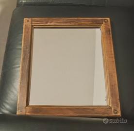 SPECCHIO ARTIGIANALE IN LEGNO 38X33
