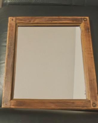 SPECCHIO ARTIGIANALE IN LEGNO 38X33