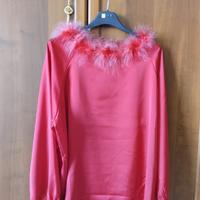 camicia in raso rossa