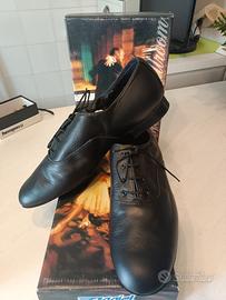 scarpe da ballo tg 46 in vitello nero tacco cm 2,5