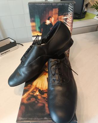 scarpe da ballo tg 46 in vitello nero tacco cm 2,5
